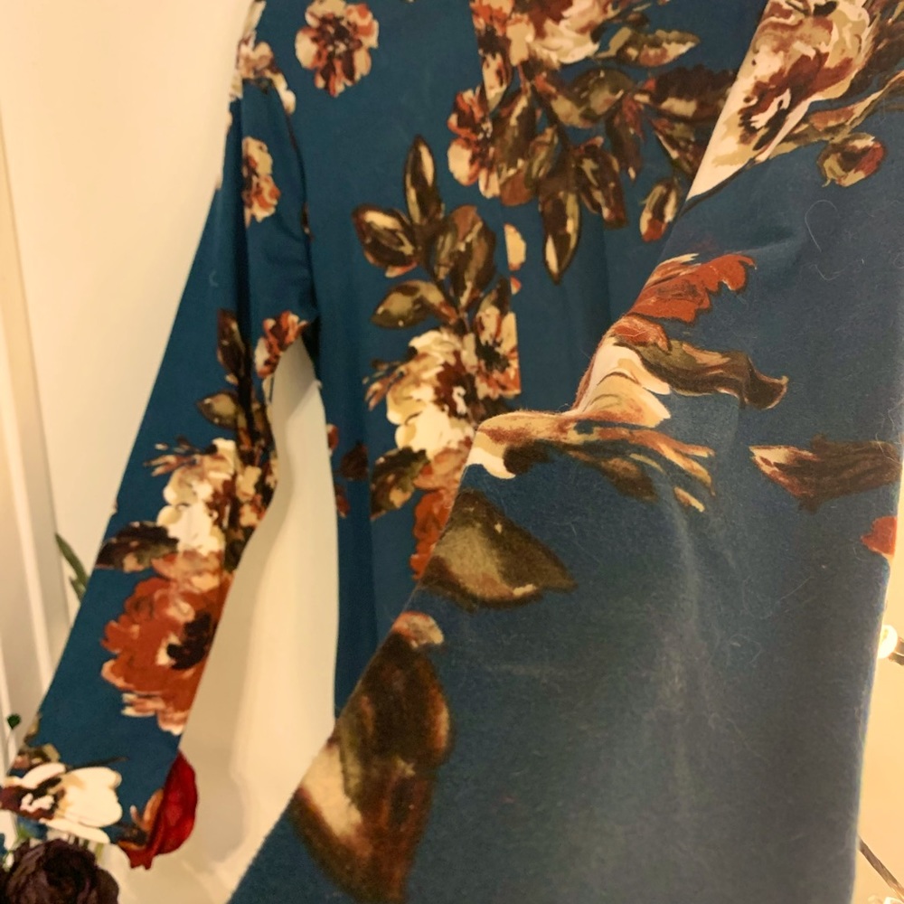 ๐ฑSweet Pea Floral Dress Heather Blue Green - Picture 6 of 7